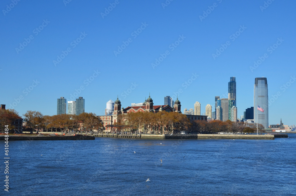 Part of the river Hudson and Ellis Island