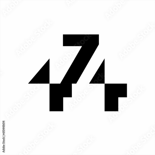 Abstract geometric number 474 logo design. Free Download Abstract geometric number 474 logo design. - GFXLoad