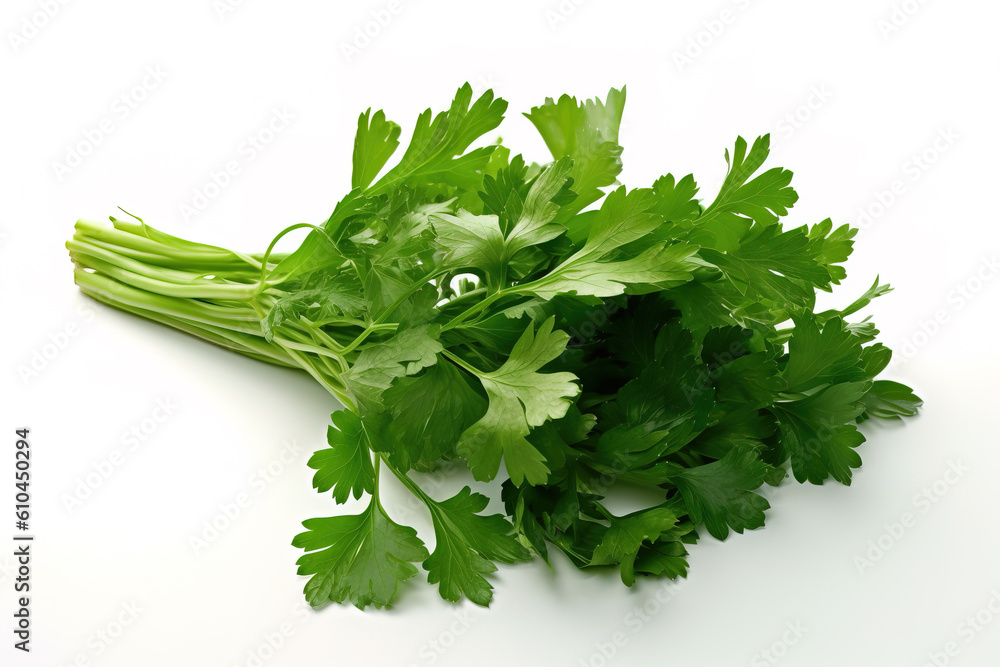 Italian parsley isolated on white background generative ai Italian parsley isolated on white background generative ai