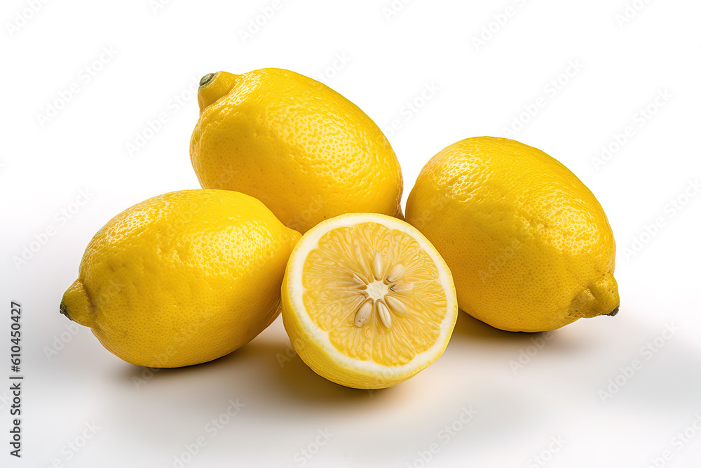 Lemons isolated on white background generative ai Lemons isolated on white background generative ai