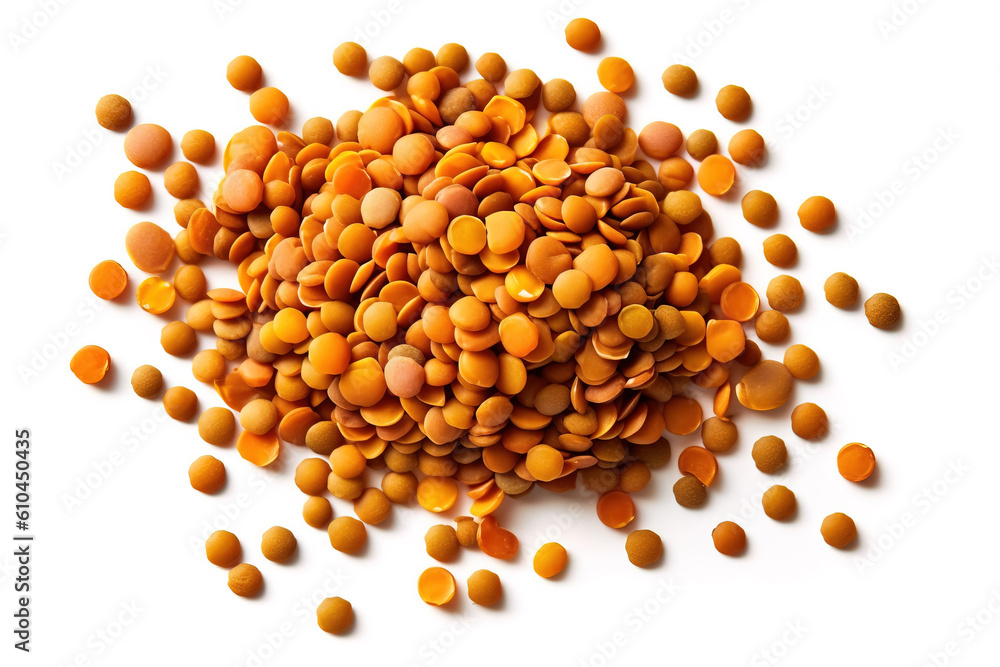 Lentils isolated on white background generative ai Lentils isolated on white background generative ai