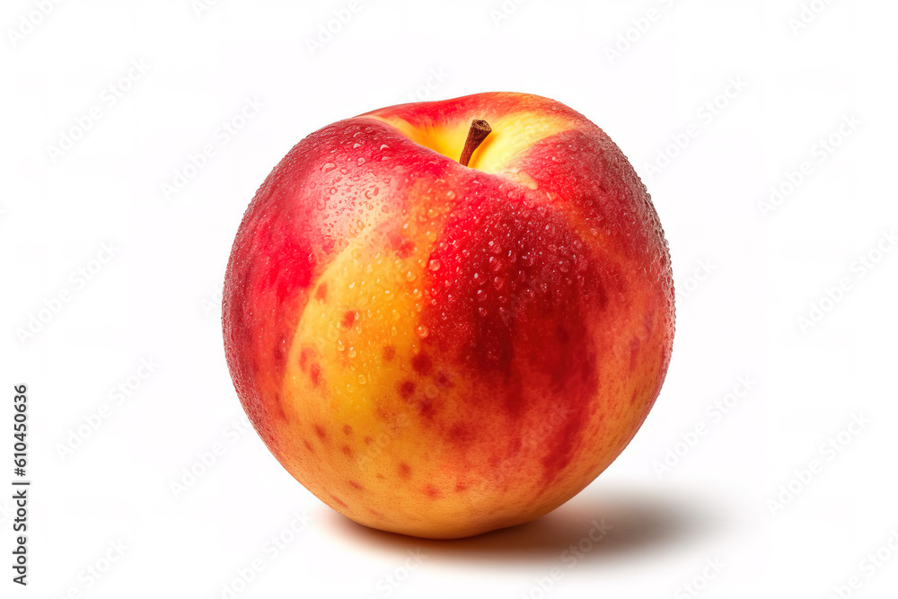 Nectarine isolated on white background generative ai Nectarine isolated on white background generative ai