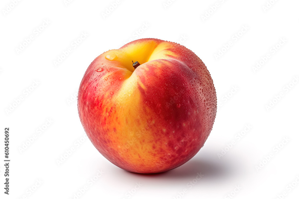 Nectarine isolated on white background generative ai Nectarine isolated on white background generative ai