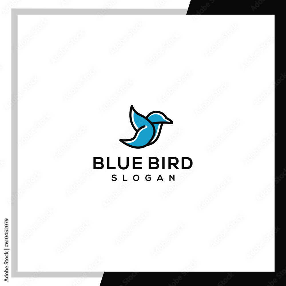 Minimalist bird vector logo template Minimalist bird vector logo template