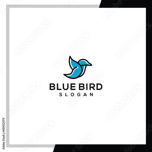 Minimalist bird vector logo template