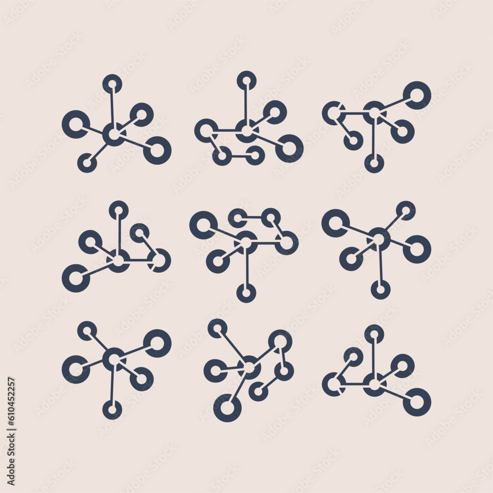 Molecule Icon Design Templates collection vector Molecule Icon Design Templates collection vector