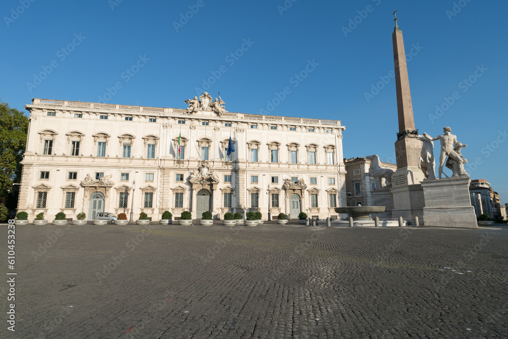 The Piazza del Quirinale with the Quirinal Palace in Rome, Lazio, Italy