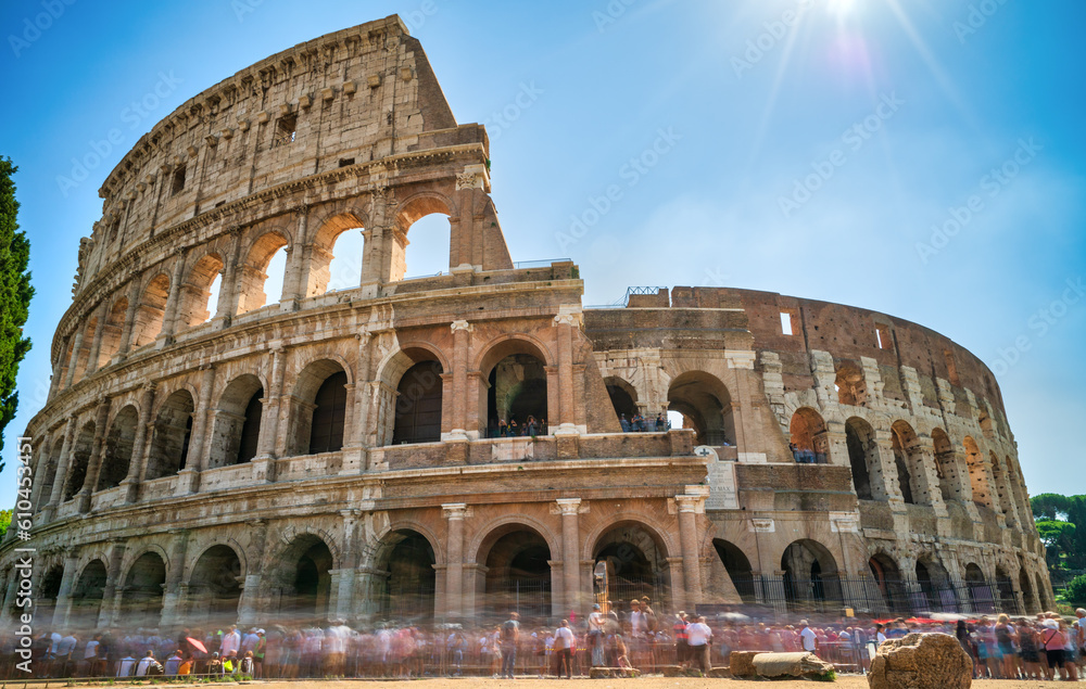 Close look at Colosseum in Rome, Italy, Europe