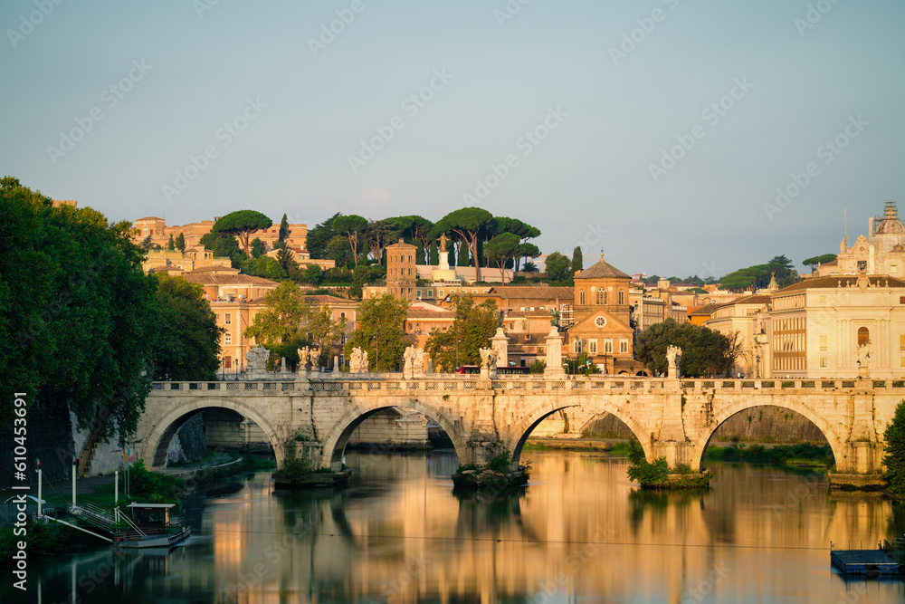 Sant Angelo bridge in Rome. Italy