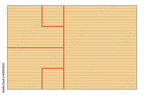Squash pitch isolated top view illustration