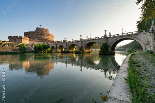 Saint Angelo castle an Tiber River in Rome  Italy