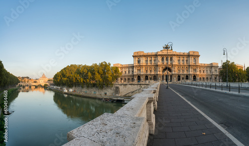 Photography Palace of Justice and St. Peter's basilica in Rome. Italy