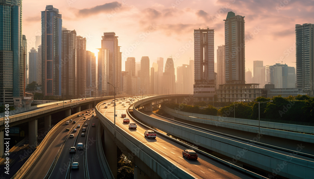 Fototapeta premium highway and high risk building