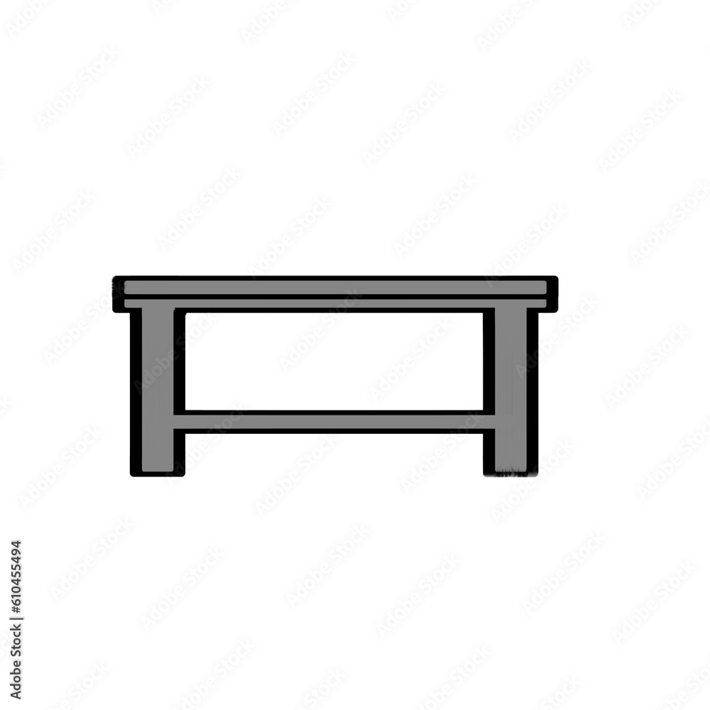 Class bench icon. Outline of a class bench Class bench icon. Outline of a class bench