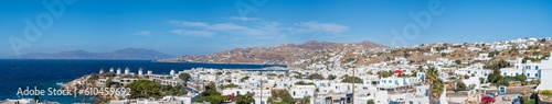 Panorama of Mykonos Cyclades, Greece