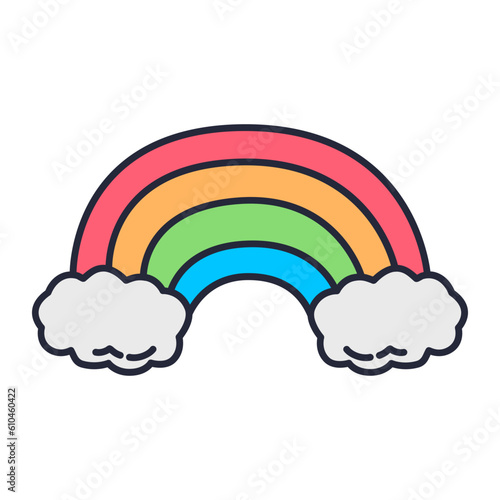 rainbow and clouds logo design inspiration