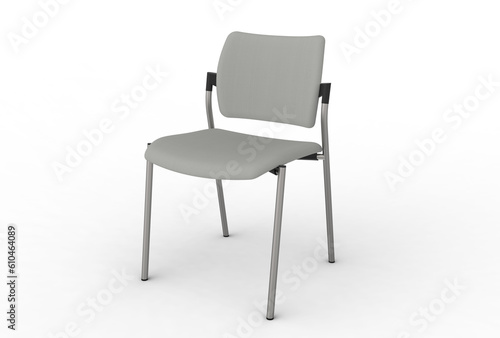 Isolated 3D chair scene creator rendering for interior design or decoration projects.