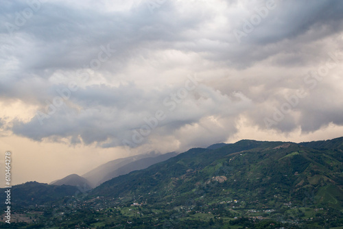 clouds over the mountains in antioquia colombia 