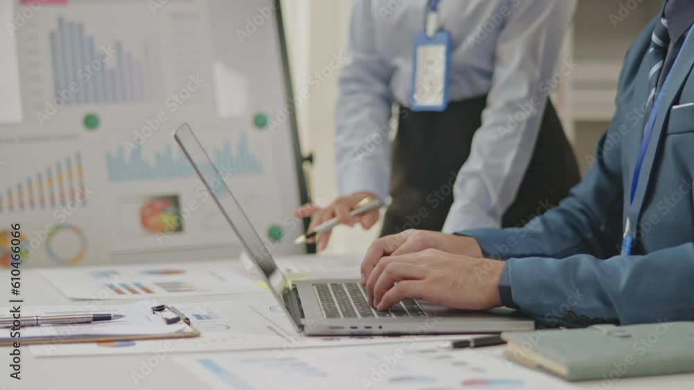 Close up of hands are calculate working and brainstorming about business financial and marketing. Close up of hands are calculate working and brainstorming about business financial and marketing.