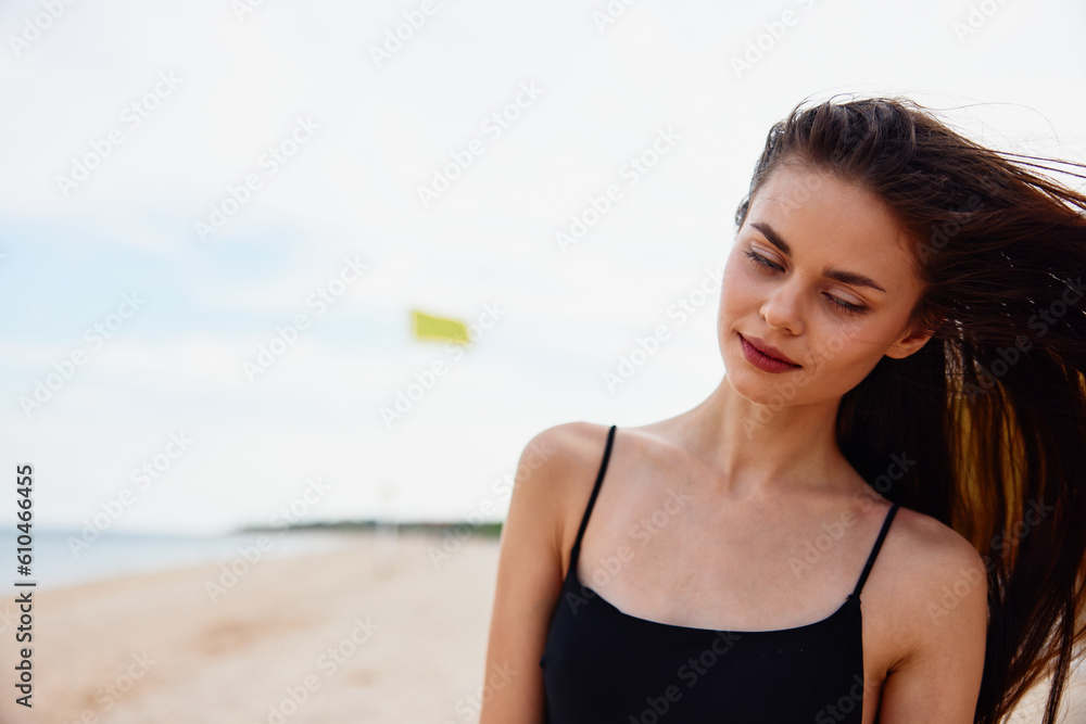 summer woman nature smile long vacation ocean young beach sea sand hair summer woman nature smile long vacation ocean young beach sea sand hair