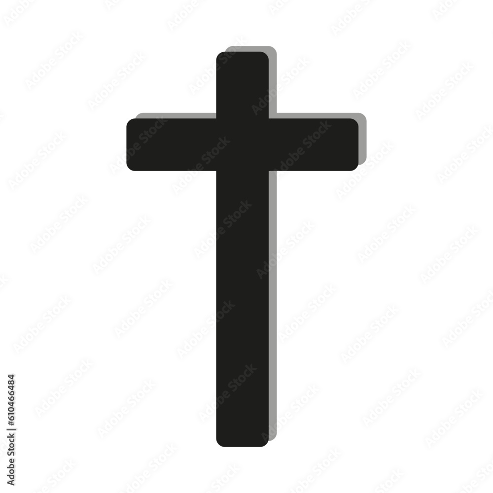 Christian cross. Vector illustration. Stock image.