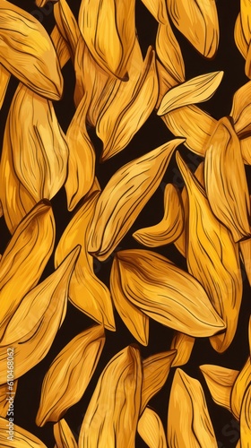 Organic Dried Mango Fruit Cartoon Vertical Background Illustration. Healthy Vegetarian Energy Snack. Ai Generated Drawning Background Illustration with Delicious Chewy Dried Mango Fruit. Generative AI photo