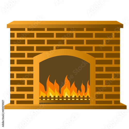 fireplace with fire
