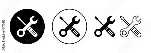 Repair tools icon vector for web and mobile app. tool sign and symbol. setting icon. Wrench and screwdriver. Service