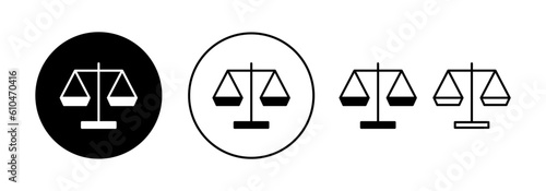 Scales icon vector for web and mobile app. Law scale icon. Justice sign and symbol