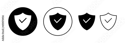 Shield check mark icon vector for web and mobile app. Protection approve sign. Insurance icon