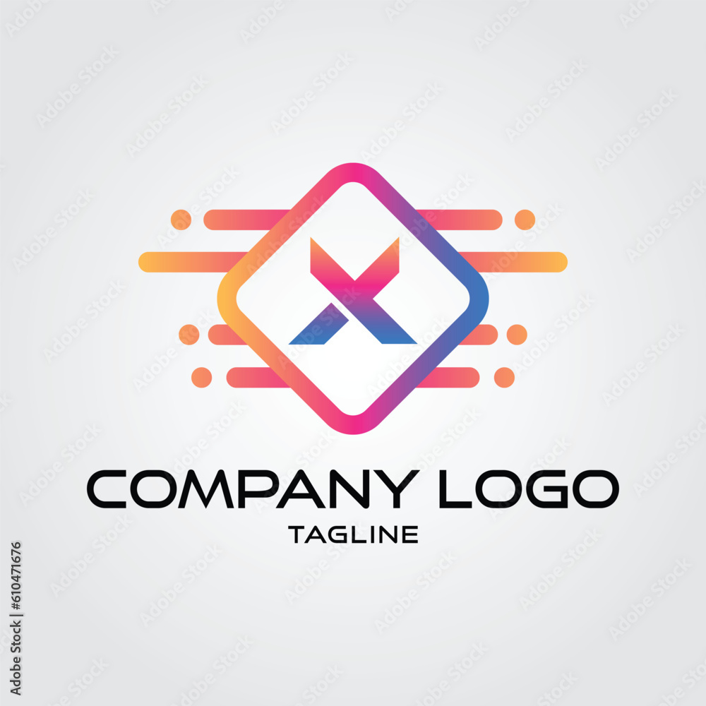 Modern initial X Tech Initial logo vector Modern initial X Tech Initial logo vector
