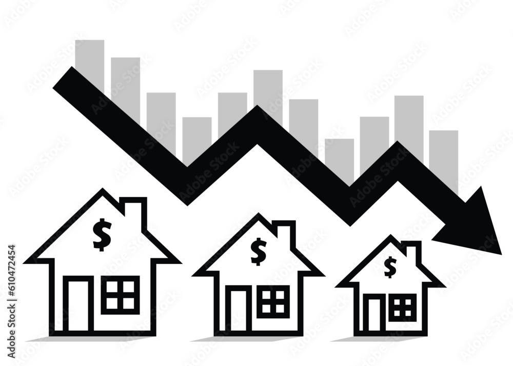 house price down real estate and property price down weaken decline recession house price down real estate and property price down weaken decline recession