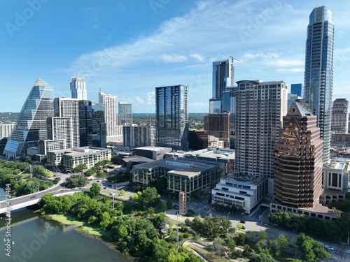 Wallpaper Mural Aerial view of Austin: A vibrant and diverse city in Texas known for its live music scene, outdoor activities, and eclectic culture. Torontodigital.ca