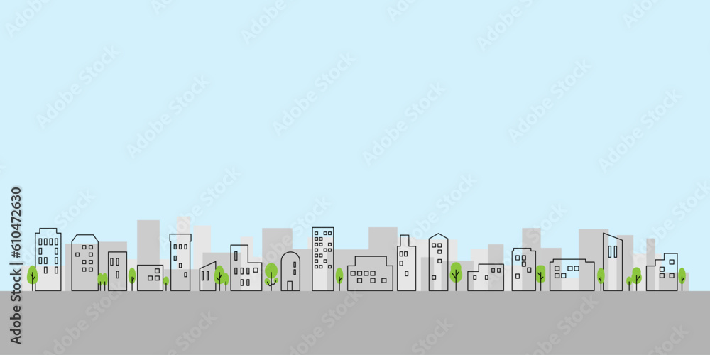 Fototapeta premium 街の風景のベクターイラスト