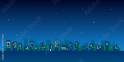 夜の街の風景のベクターイラスト