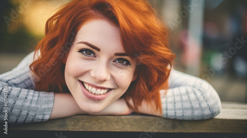 young woman relaxing outdoo...