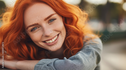 young woman relaxing outdoo...