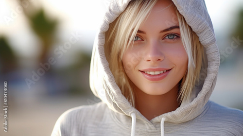 Young adult woman with blon...