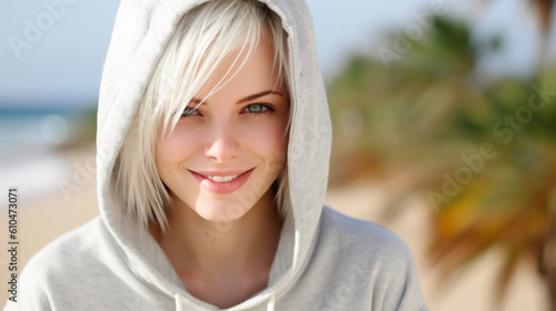 Young adult woman with blon...
