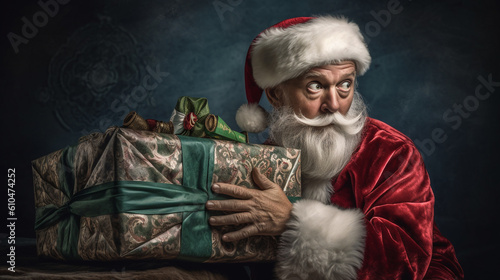 hands of santa claus wrap a...