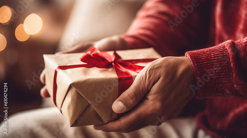 hands of santa claus wrap a...