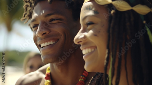 young adult woman and man w...