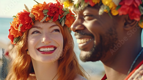 young adult woman and man w...
