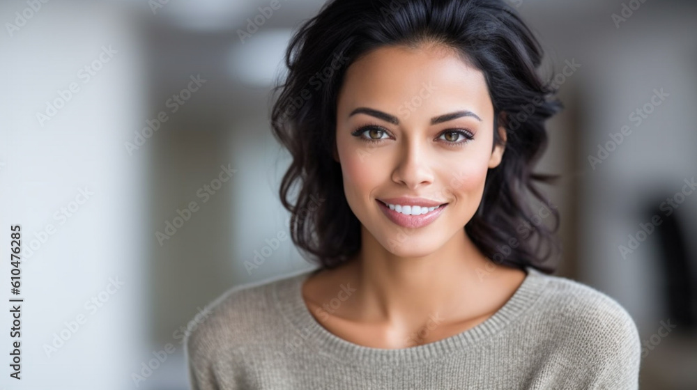 young adult woman with short dark curly hair hairstyle, slim, attractive beautiful in a summer shirt at home, summery, beauty young adult woman with short dark curly hair hairstyle, slim, attractive beautiful in a summer shirt at home, summery, beauty