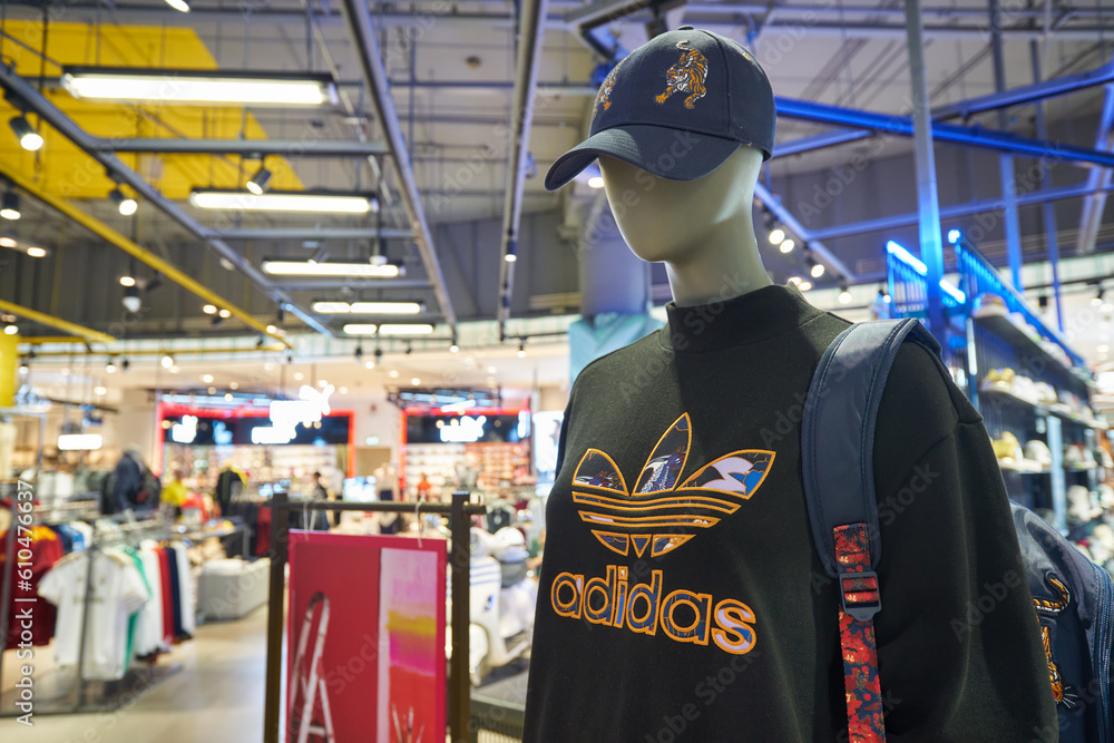 BANGKOK, THAILAND CIRCA JANUARY, 2020 Adidas apparel displayed at