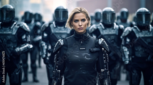 futuristic police officers ...