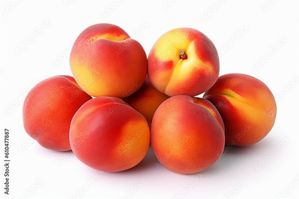 Appetizing tasty nectarines. The concept of proper nutrition and vitamins in the crop. AI generated, human enhanced. Appetizing tasty nectarines. The concept of proper nutrition and vitamins in the crop. AI generated, human enhanced.