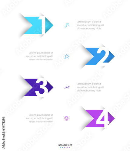 Vector Infographic label design template with icons and 4 options or steps. Can be used for process diagram, presentations, workflow layout, banner, flow chart, info graph.