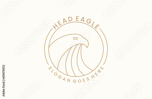 Head eagle logo vector icon illustration hipster vintage retro .