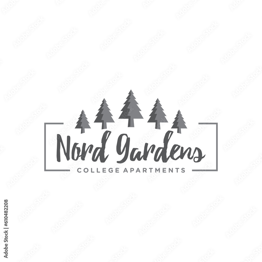 pine tree garden logo design pine tree garden logo design